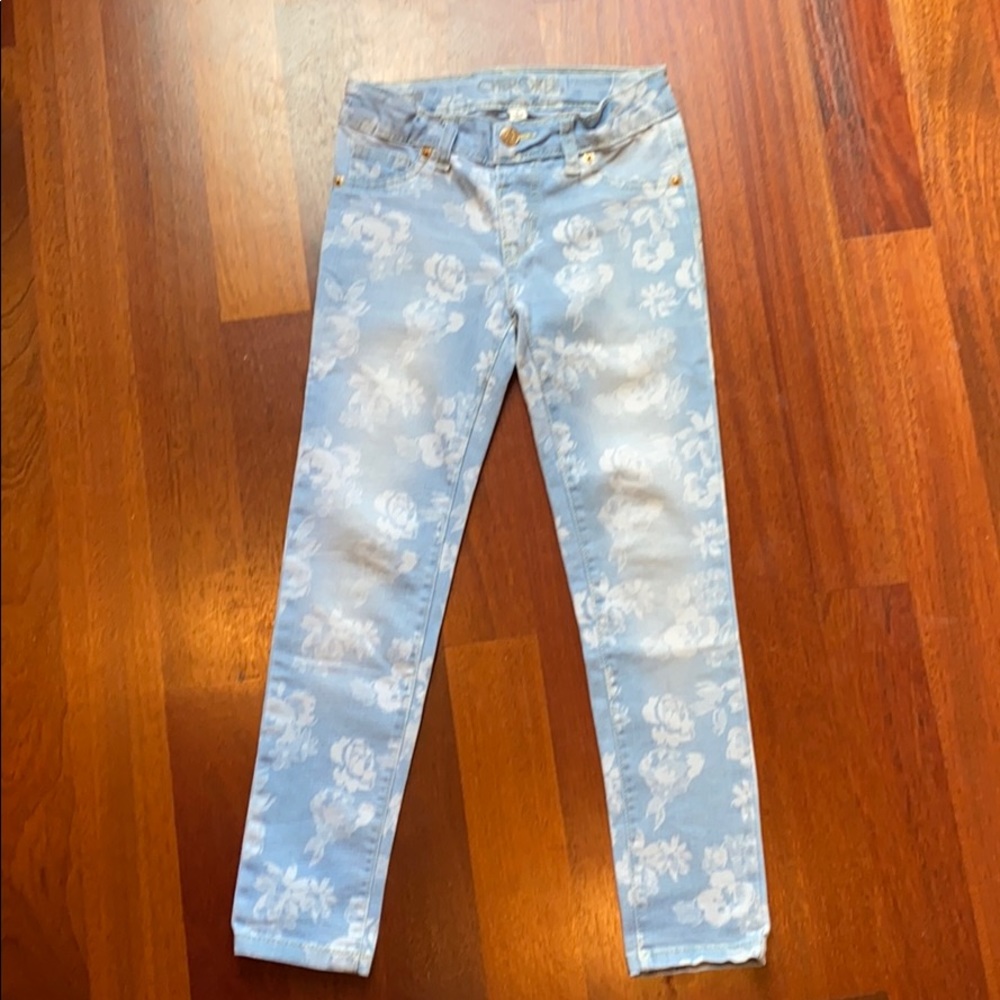 Cherokee Girls 7 Flower Print Jeggings EUC